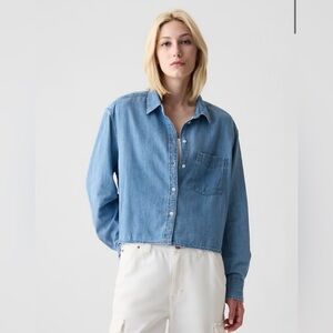 GAP Denim Crop Shirt